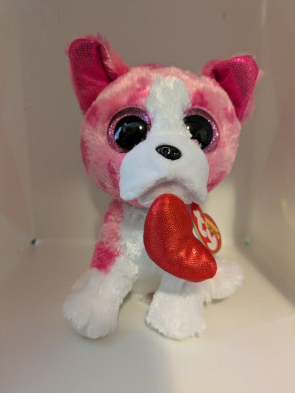 Ty Dog with Heart 5 in, New w/tags